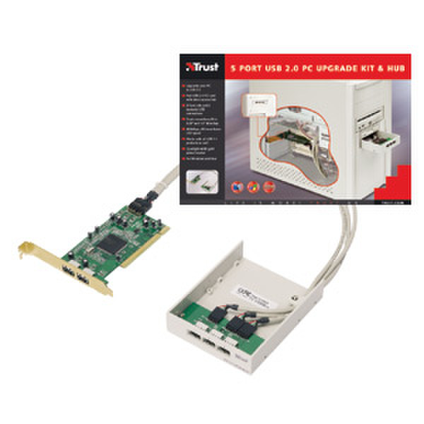 Trust 5 PORT USB 2.0 PC UPGRADE KIT & HUB 480Mbit/s interface hub