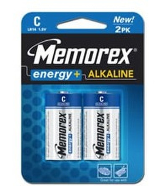 Memorex Alkaline C Batteries, 2 Pack Alkaline 1.5V non-rechargeable battery