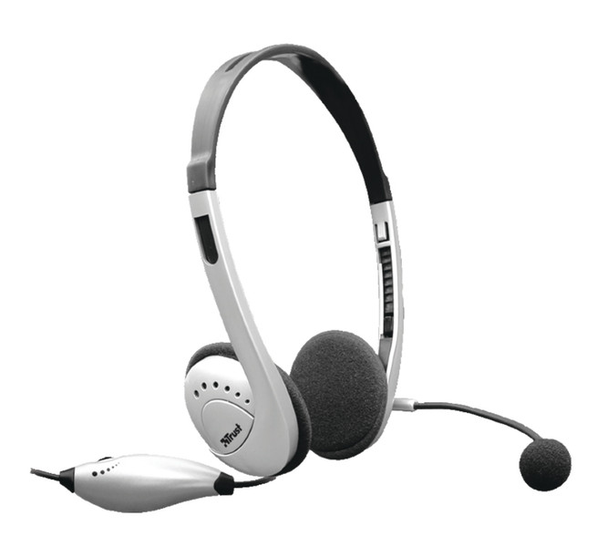 Trust HS-2500 Head-band Binaural Wired Silver mobile headset