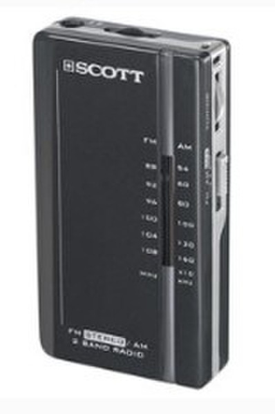 SCOTT RX 7 BK Портативный Аналоговый Черный радиоприемник