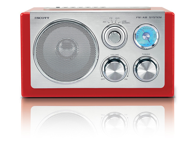 SCOTT RX 19 RD Portable Analog Red,Silver