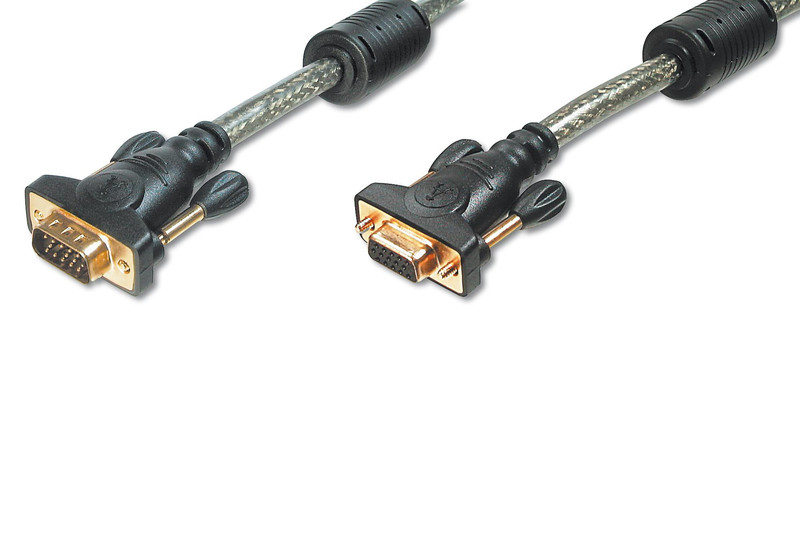 ASSMANN Electronic AK 3740XF-HQC 5м VGA (D-Sub) VGA (D-Sub) Черный, Прозрачный VGA кабель