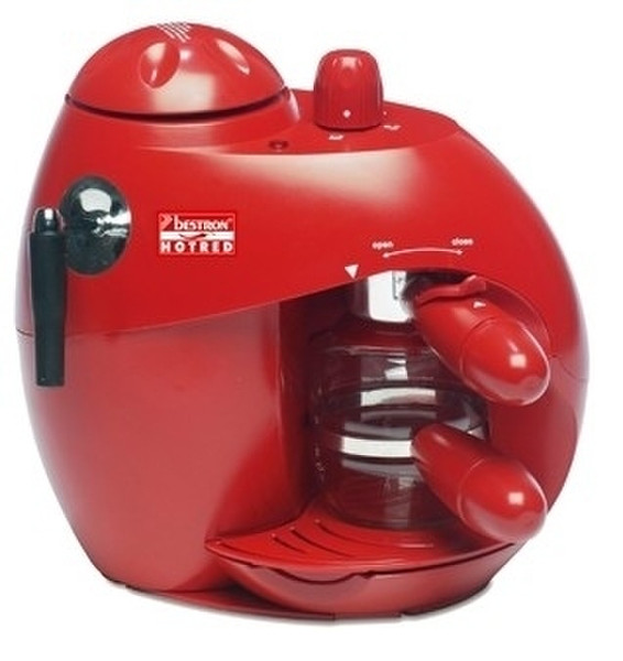 Bestron Espresso Maker Espressomaschine 0.350l 4Tassen Rot