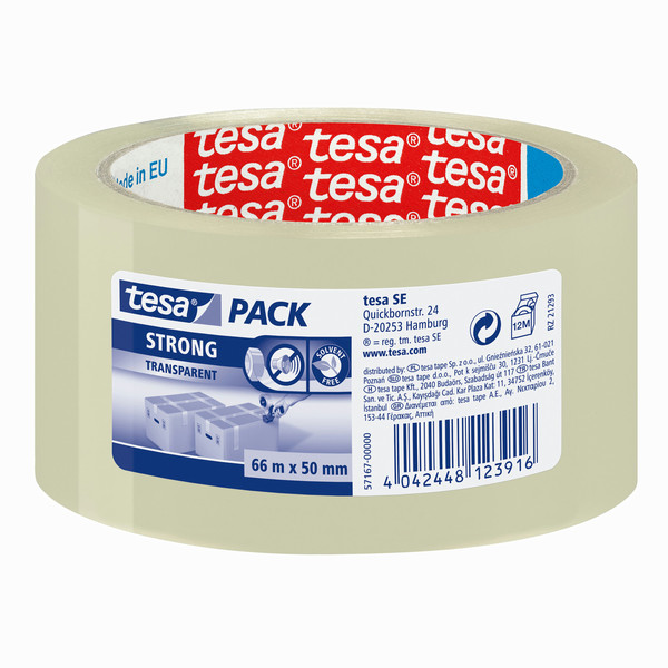 TESA Clear Strong 66m Polypropylene Transparent 1pc(s) stationery/office tape