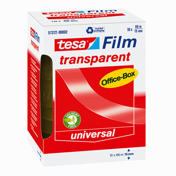 TESA tesafilm 66м Polypropylene Прозрачный 10шт канцелярская/офисная лента