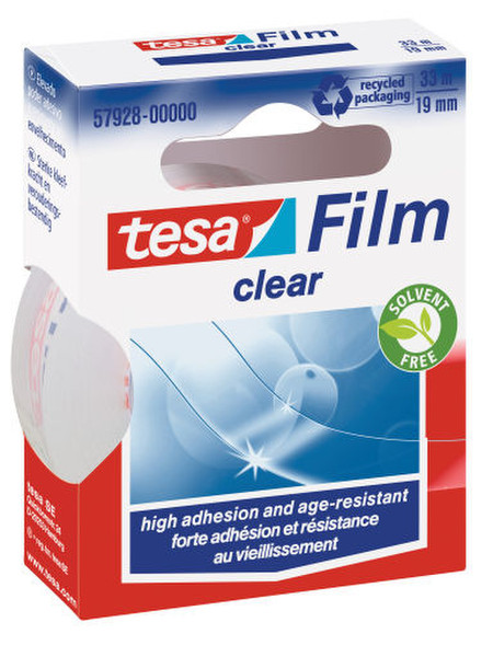 TESA Clear 19mmx33m 33м Прозрачный 1шт канцелярская/офисная лента