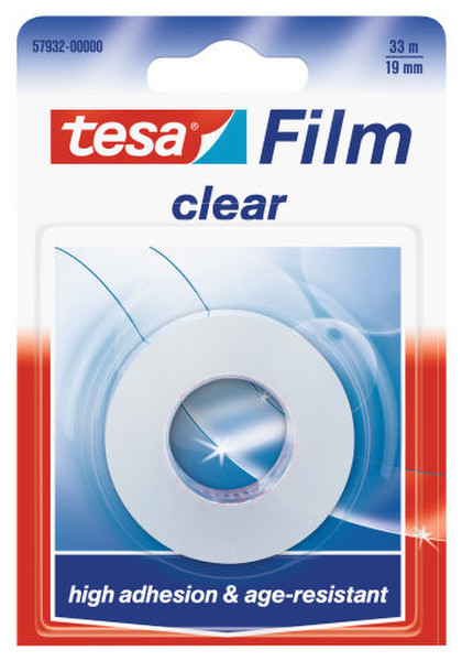 TESA Clear 19mmx33m 33м Прозрачный 1шт канцелярская/офисная лента