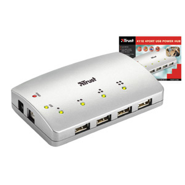 Trust 411E 4 PORT USB POWER HUB 12Mbit/s Schnittstellenhub