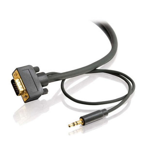 C2G 28254 15m VGA (D-Sub) + 3.5mm VGA (D-Sub) + 3.5mm Schwarz VGA-Kabel