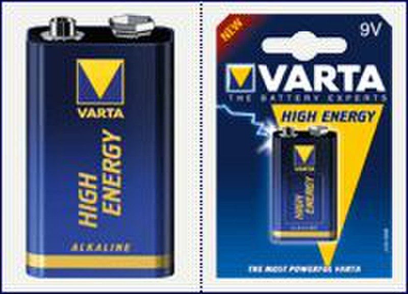 Varta HIGH ENERGY ALKALINE BATTERIES E-BLOCK/PP3/6LR61 Щелочной 9В батарейки