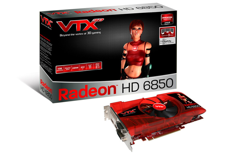 VTX3D VX6850 1GBD5-DH Radeon HD6850 1GB GDDR5 graphics card