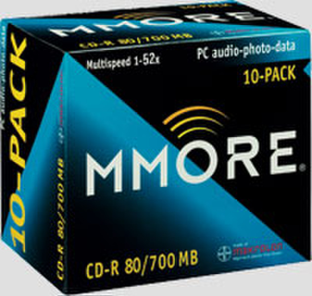 Mmore CD-R 80 700MB 1-52x JEWELCASE 10-PACK 700MB