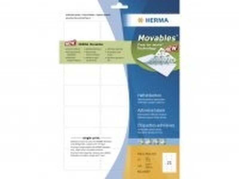 HERMA Adhesive labels white A4 Movables 63,5x38,1 525 pcs White 525pc(s) self-adhesive label