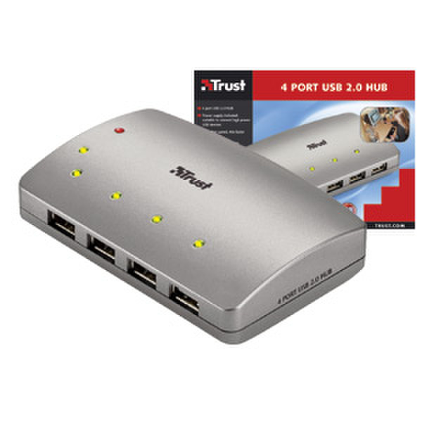 Trust HUBS 4 PORT USB 2.0 480Мбит/с хаб-разветвитель