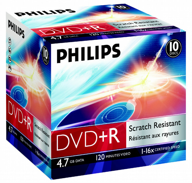 Philips DVD+R 4.7GB 16x, 10pcs 4.7ГБ DVD+R 10шт