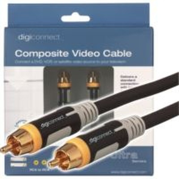Digiconnect Video/Audiocable Comp. 5m OEM 5m Schwarz Composite-Video-Kabel