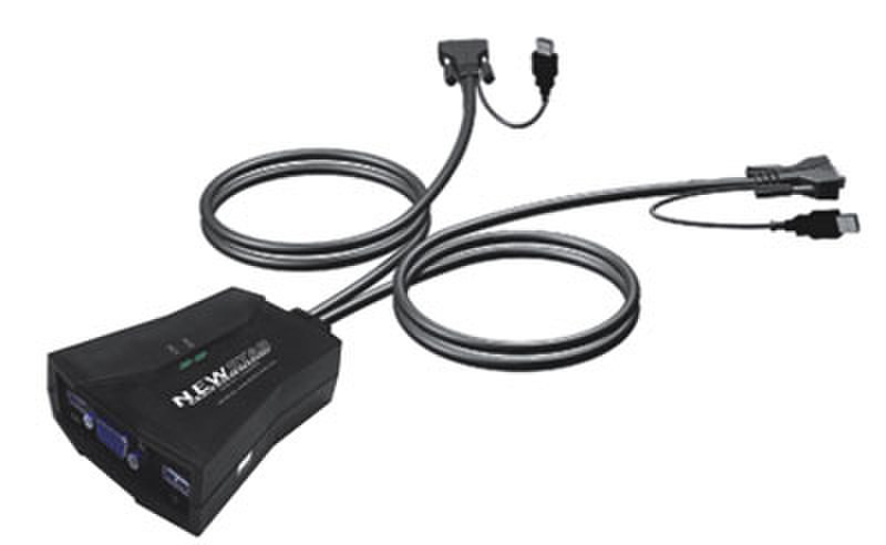 Newstar NS211MICRO-USB Schwarz Tastatur/Video/Maus (KVM)-Switch