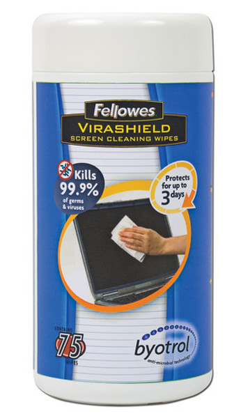 Fellowes LCD/Plasma Screen Cleaning Kit 75 wipes LCD/TFT/Plasma Equipment cleansing wet & dry cloths