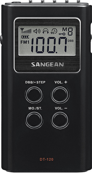 Sangean DT-120 Персональный Черный радиоприемник