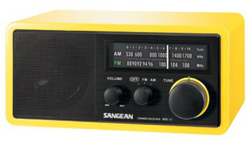 Sangean WR-11 Персональный Аналоговый Желтый радиоприемник