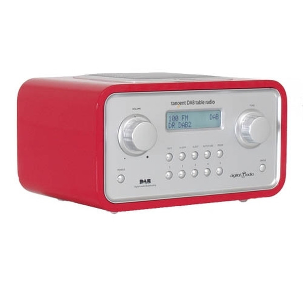 Tangent Trio DAB Clock Radio - Red Портативный Красный радиоприемник