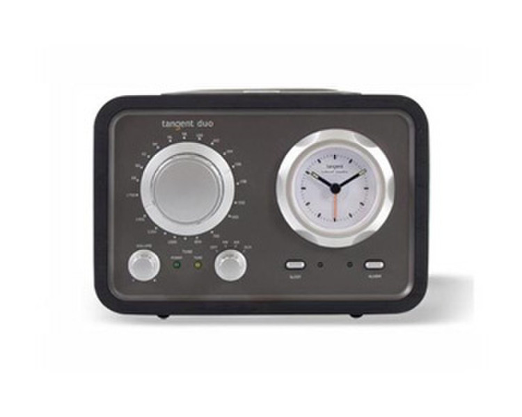 Tangent Duo Clock Radio - Black Портативный Черный радиоприемник