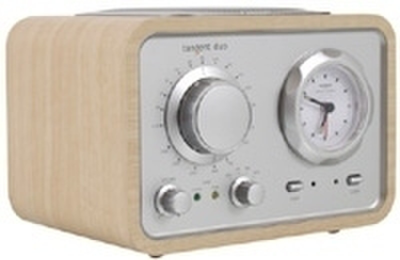 Tangent Duo Clock Radio - Light oak Портативный Деревянный радиоприемник