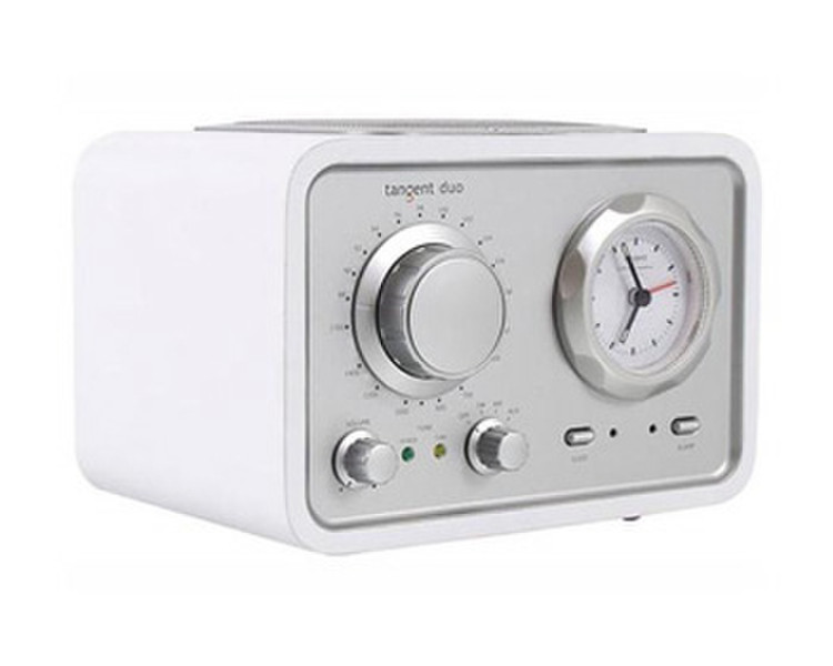 Tangent Duo Clock Radio - White Портативный Белый радиоприемник