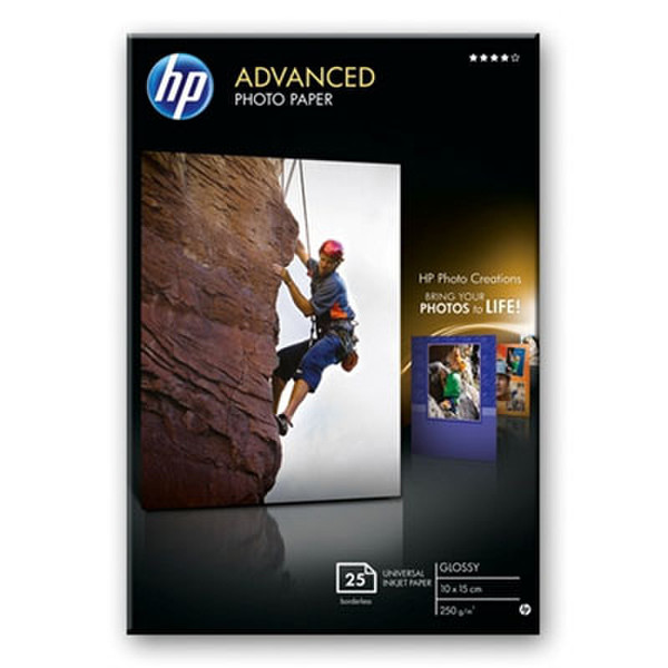 HP Advanced Glossy Photo Paper-25 sht/10 x 15 cm borderless photo paper