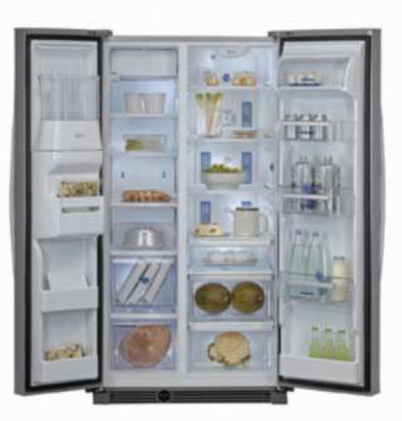 Whirlpool Side By Side 20RU-D4 freestanding 473L Silver side-by-side refrigerator