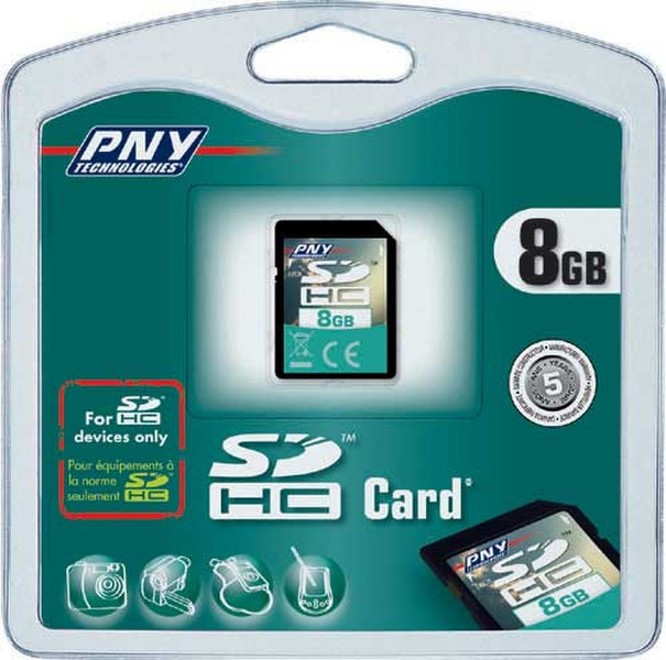 PNY Secure Digital High Capacity 8GB 8ГБ SDHC карта памяти