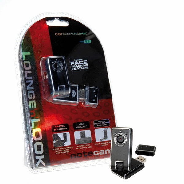 Conceptronic Lounge ‘n LOOK Cliqcam 640 x 480пикселей USB 2.0 Черный вебкамера