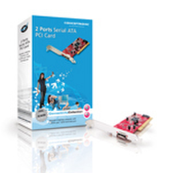 Conceptronic Serielle ATA PCI-Karte mit 2 Ports Schnittstellenkarte/Adapter