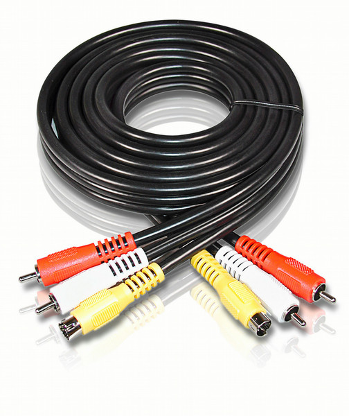 Philips SWV2071 3м S-Video (4-pin) + 2xRCA Черный S-video кабель