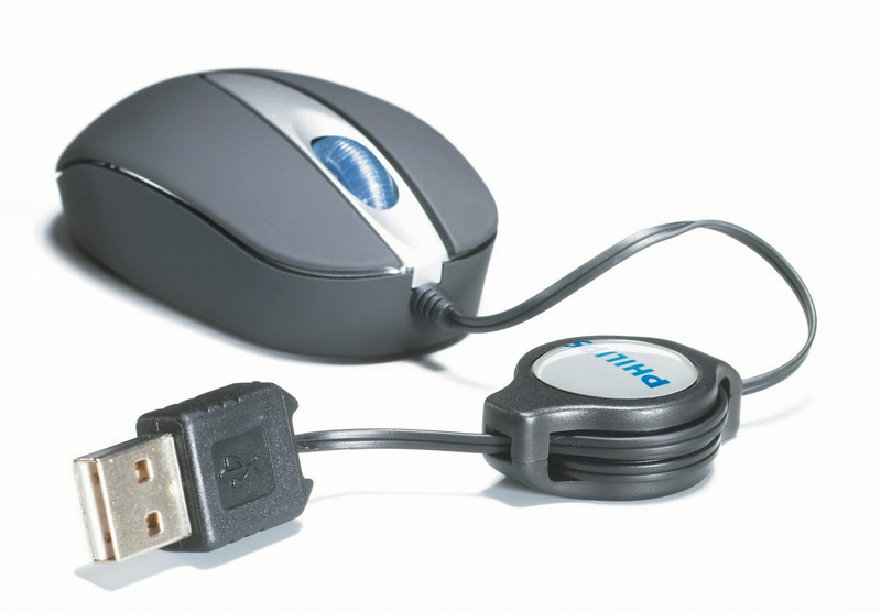 Philips SWR1240 0,84 m/2.7 ft Retractable Optical USB mini mouse