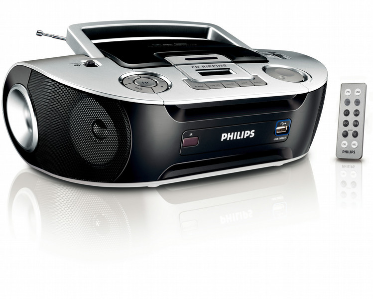 Philips AZ1836B/55 2Вт Черный, Cеребряный домашний музыкальный центр