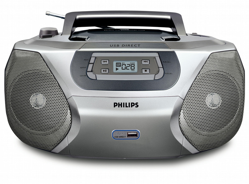 Philips AZ1816/55 2Вт Cеребряный домашний музыкальный центр