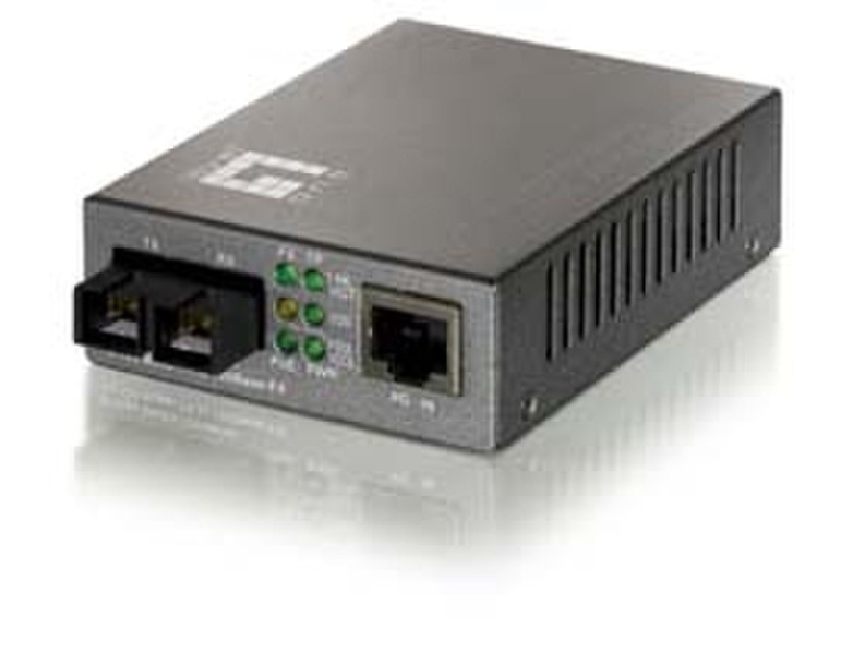 LevelOne 10/100BASE-TX auf 100BASE-FX Multi-Mode SC Fiber Konverter (mit PoE) Netzwerk Medienkonverter