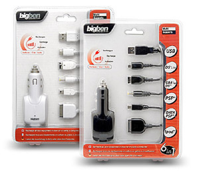 Bigben Interactive Multi Car / USB Adapter White power adapter/inverter