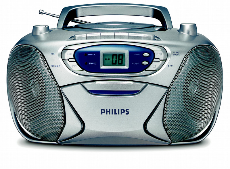 Philips AZ1016/97 2.4Вт Синий, Металлический домашний музыкальный центр