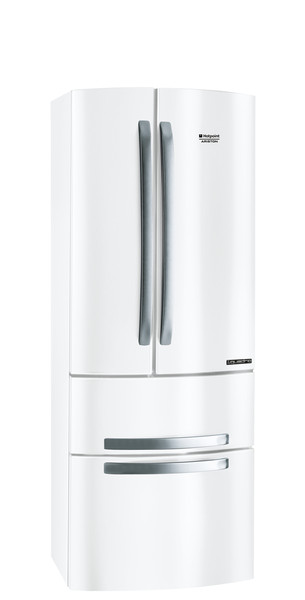Hotpoint 4D AA W/HA freestanding A+ White side-by-side refrigerator