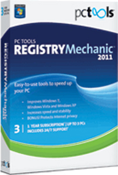 PC Tools Registry Mechanic 2011, 1u, 3 PCs, CD, DE
