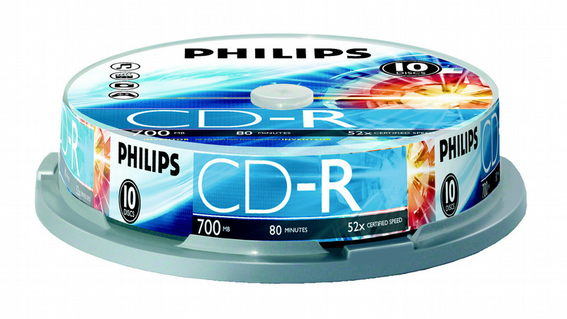 Philips CR7D5NP10/17 CD-R 700МБ 10шт чистые CD