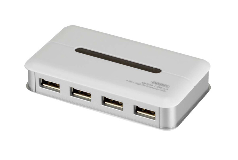 Eminent High Performance 4 Port USB Hub 480Мбит/с Серый хаб-разветвитель