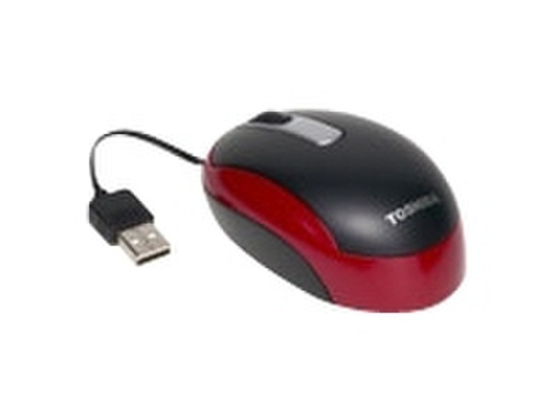 Toshiba Mini Retractable Laser Mouse - Red USB Лазерный Красный компьютерная мышь