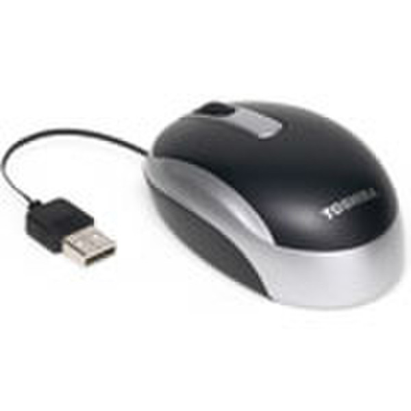 Toshiba Mini Retractable Laser Mouse - Silver USB Лазерный Cеребряный компьютерная мышь