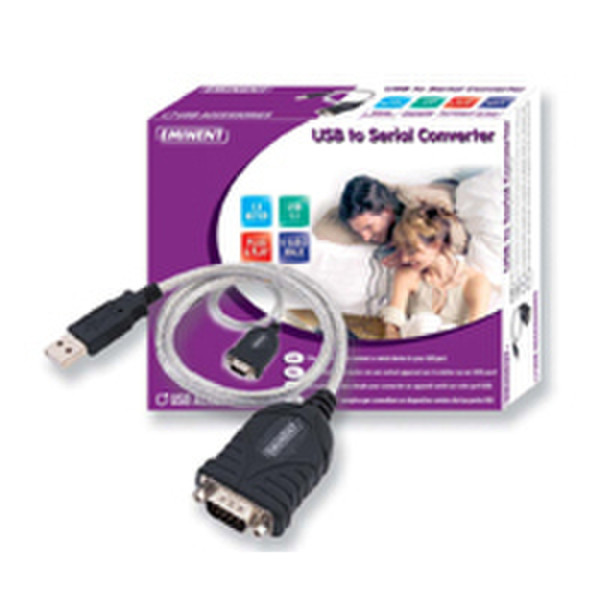 Eminent USB To Serial Converter 0.6м Черный кабель USB