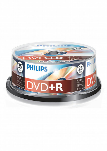 Philips DR4S6B25F/17 4.7ГБ DVD+R 25шт чистый DVD