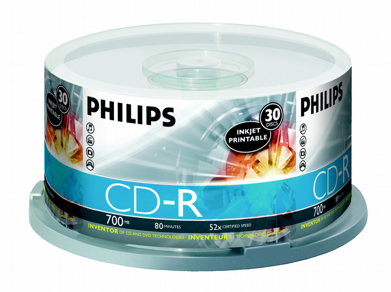Philips CR7D5JB30/17 CD-R 700МБ 30шт чистые CD