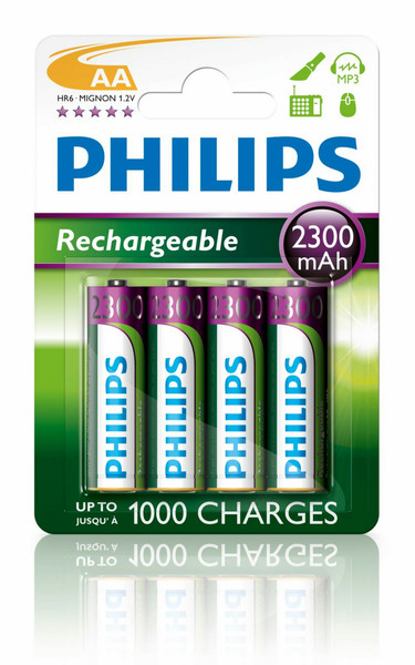 Philips MultiLife R6B4A230 AA 2300 mAh Nickel-Metal Hydride Rechargeable accu